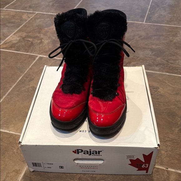 Pajar Women's Red and Black Winter Boots - Picture 1 of 8